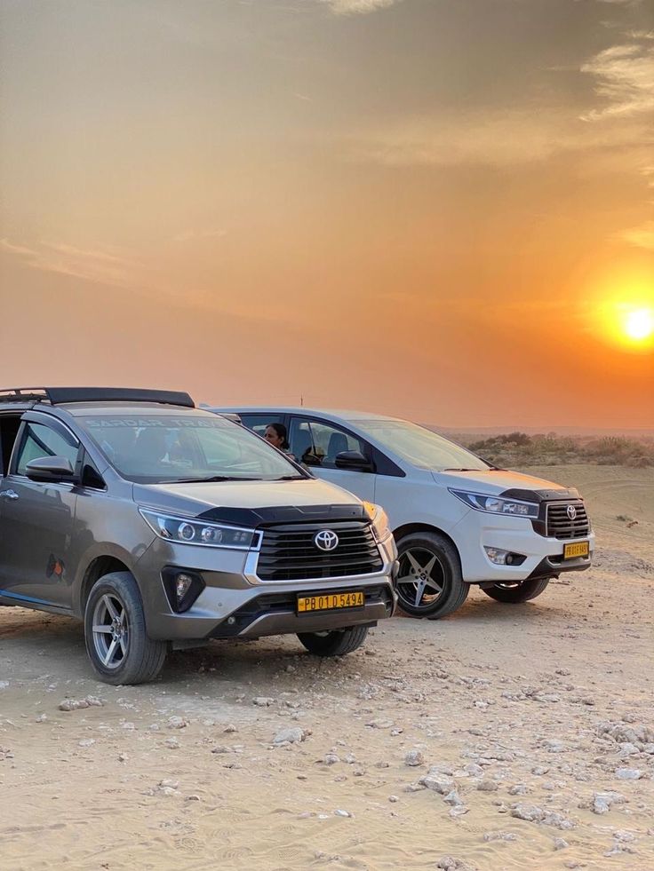 Taxi service from Bhuj to the Rann of Kutch white desert at sunset